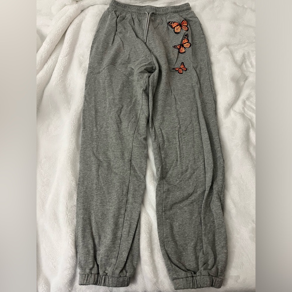 SHEIN Grey Butterfly Joggers Size Small